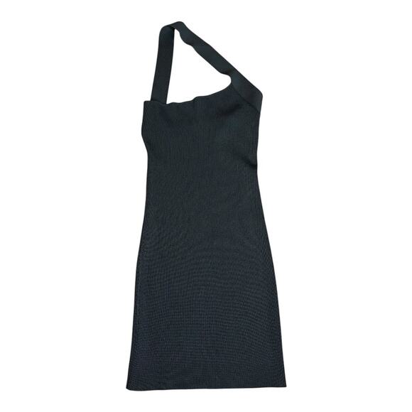 Gauge81 Black Ribbed Knit Soria One Shoulder Mini Dress Size Small - Picture 5 of 10